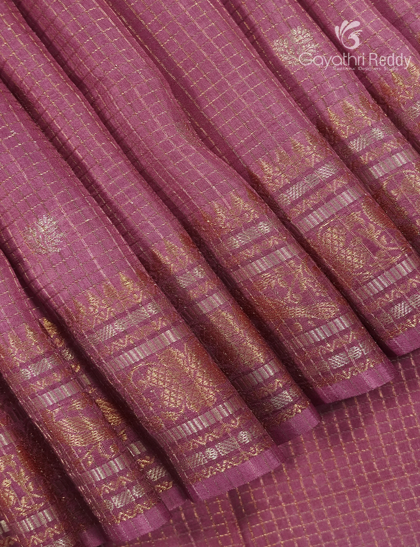 Semi Mysore Crepe Saree in Mauve