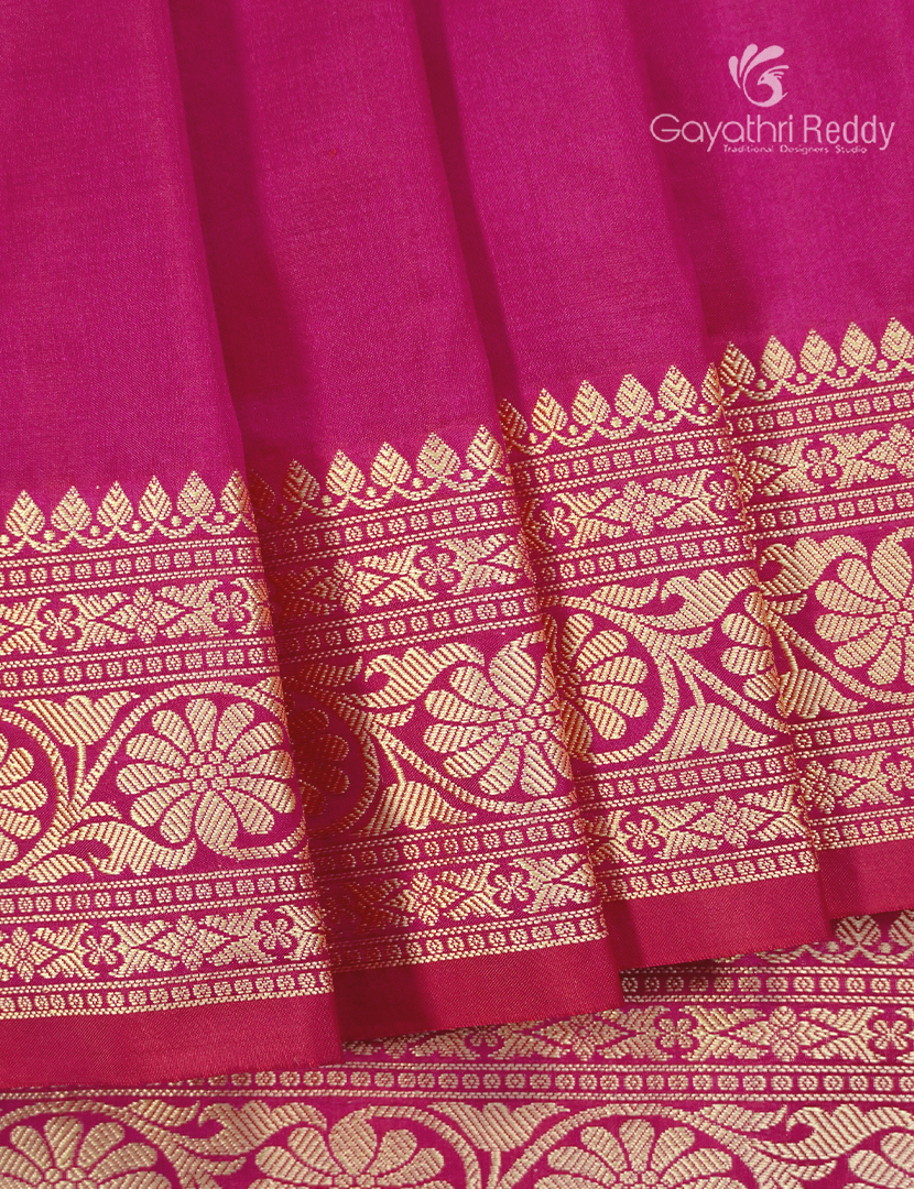 Pure Banaras Katan Silk Saree in Fuchsia Pink