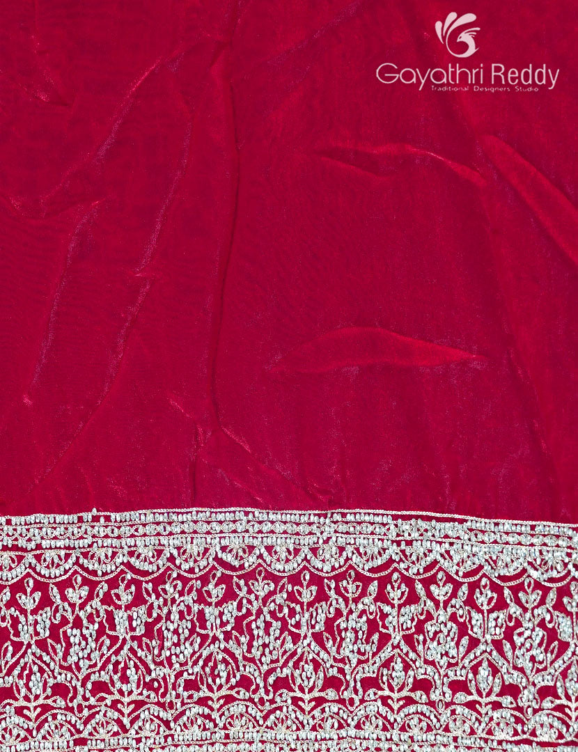 Tissue Organza Saree in Rani Pink