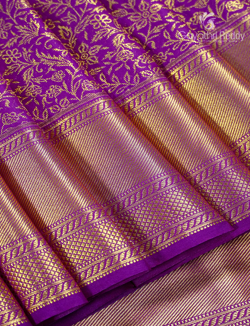 Semi Kanchipuram Silk Saree in Deep Magenta