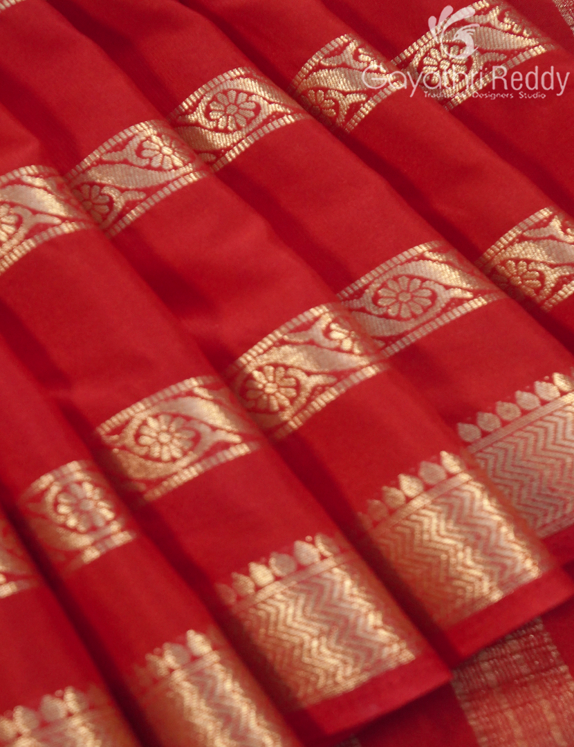 SEMI MYSORE CRAPE SAREE-SMC348
