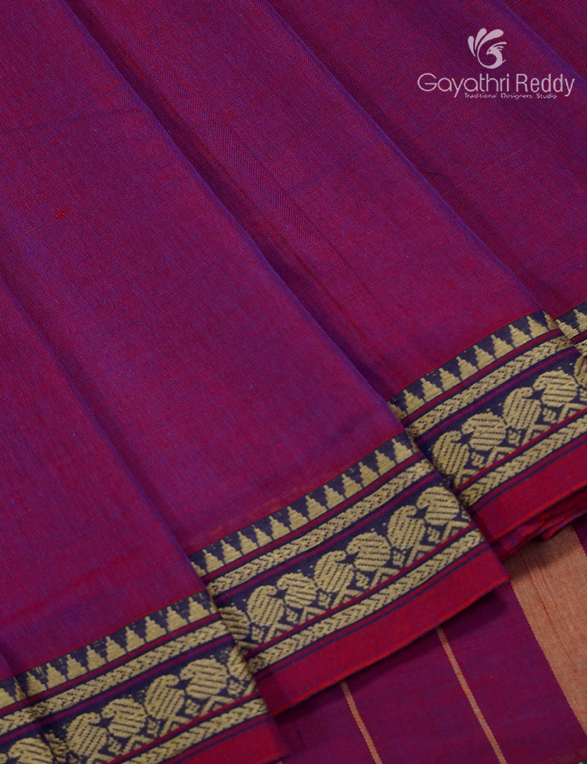 Pure Narayanpet Cotton Saree in Magenta Pink