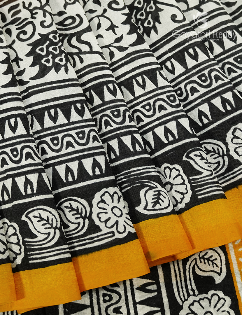 Pure Silk Saree in Mango Yellow