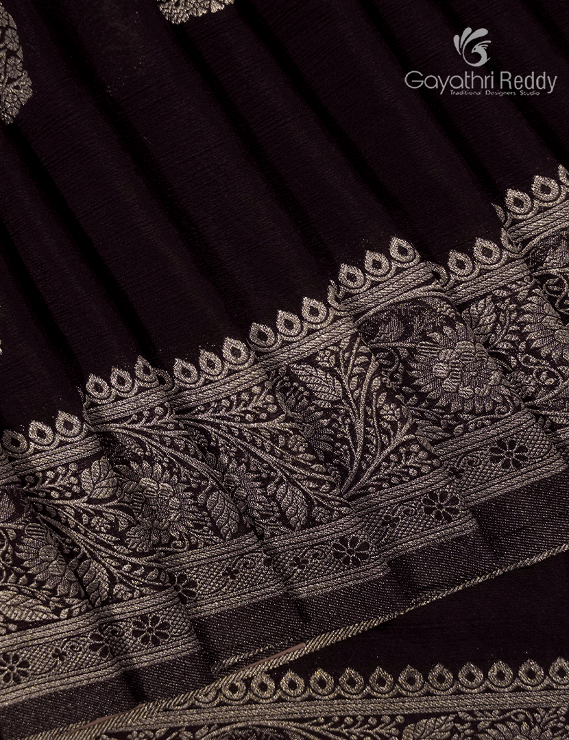 Chiffon Fancy Saree in Deep Choco Brown