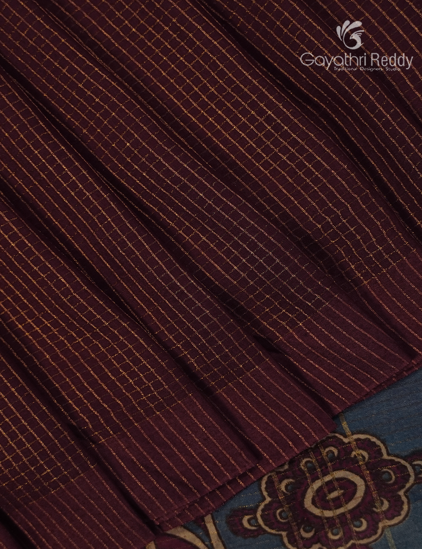 Pure Munga Silk Saree in Deep Brown