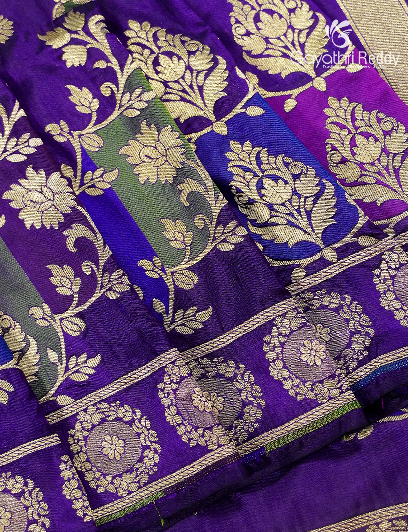 Pure Banaras Katan Silk Saree in Purple