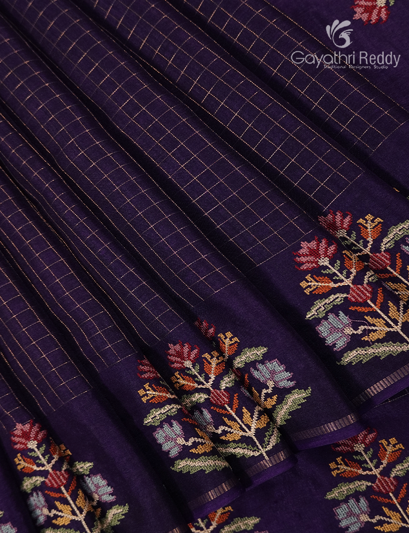 Semi Tussar Fancy Saree in Purple