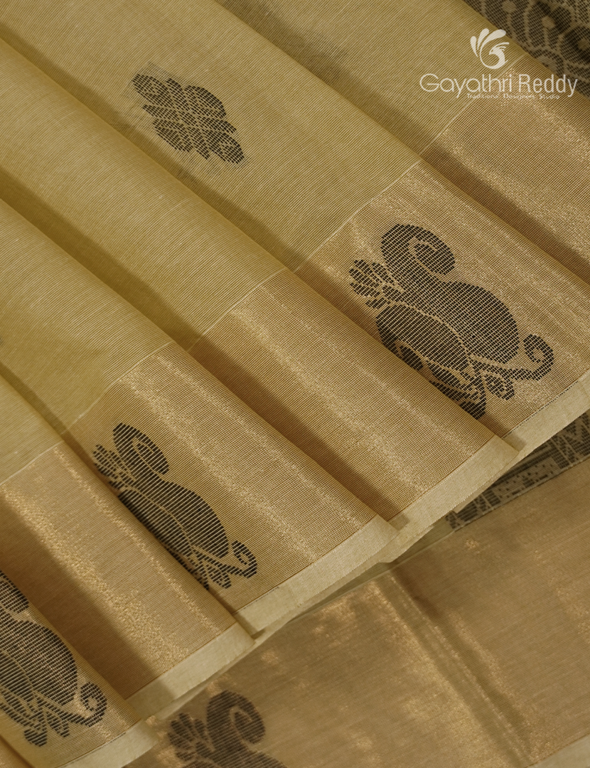Pure Kanchi Cotton Saree in Cream