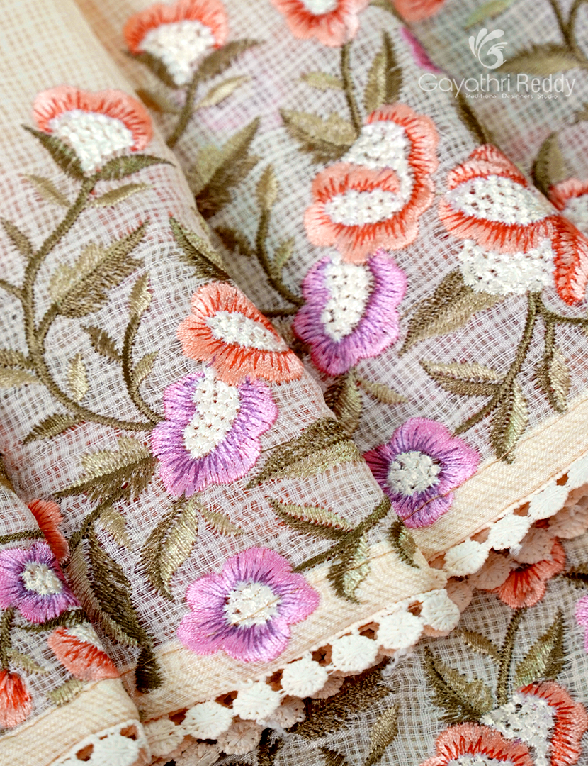 Kota Fancy Saree in Pastel yellow
