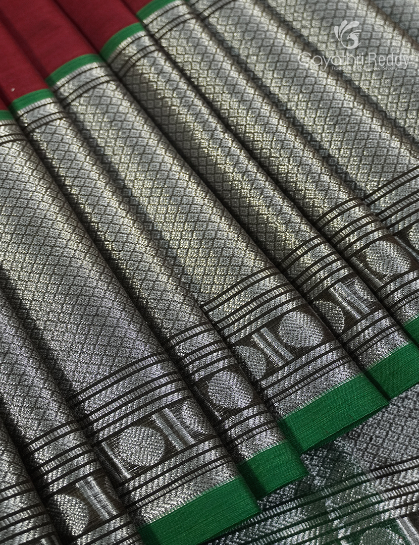 Pure Narayanpet Cotton Saree in Maroon