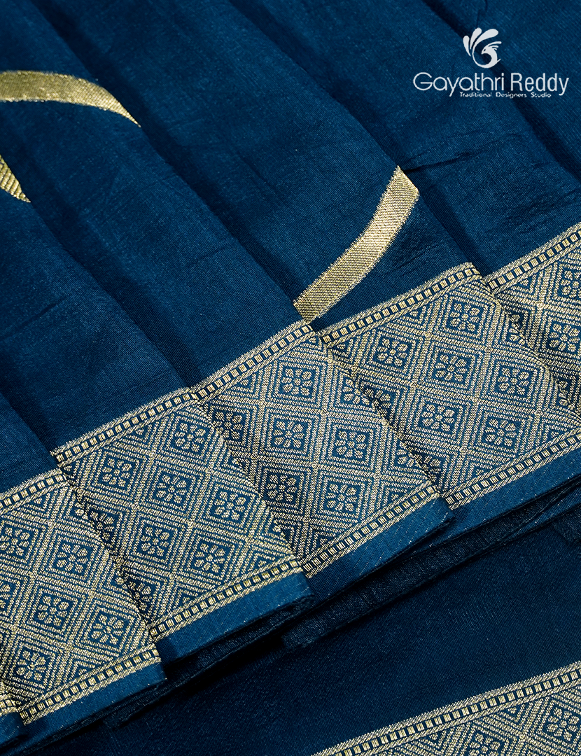 Semi Dola Fancy Saree in Indigo Blue