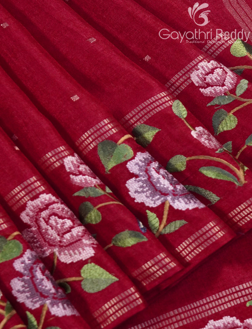 KHADI SILK WORK SAREE-KSW64