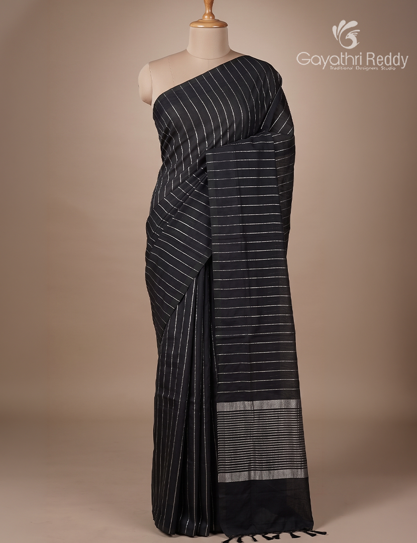 Pure Arani Sico Saree in Deep Black