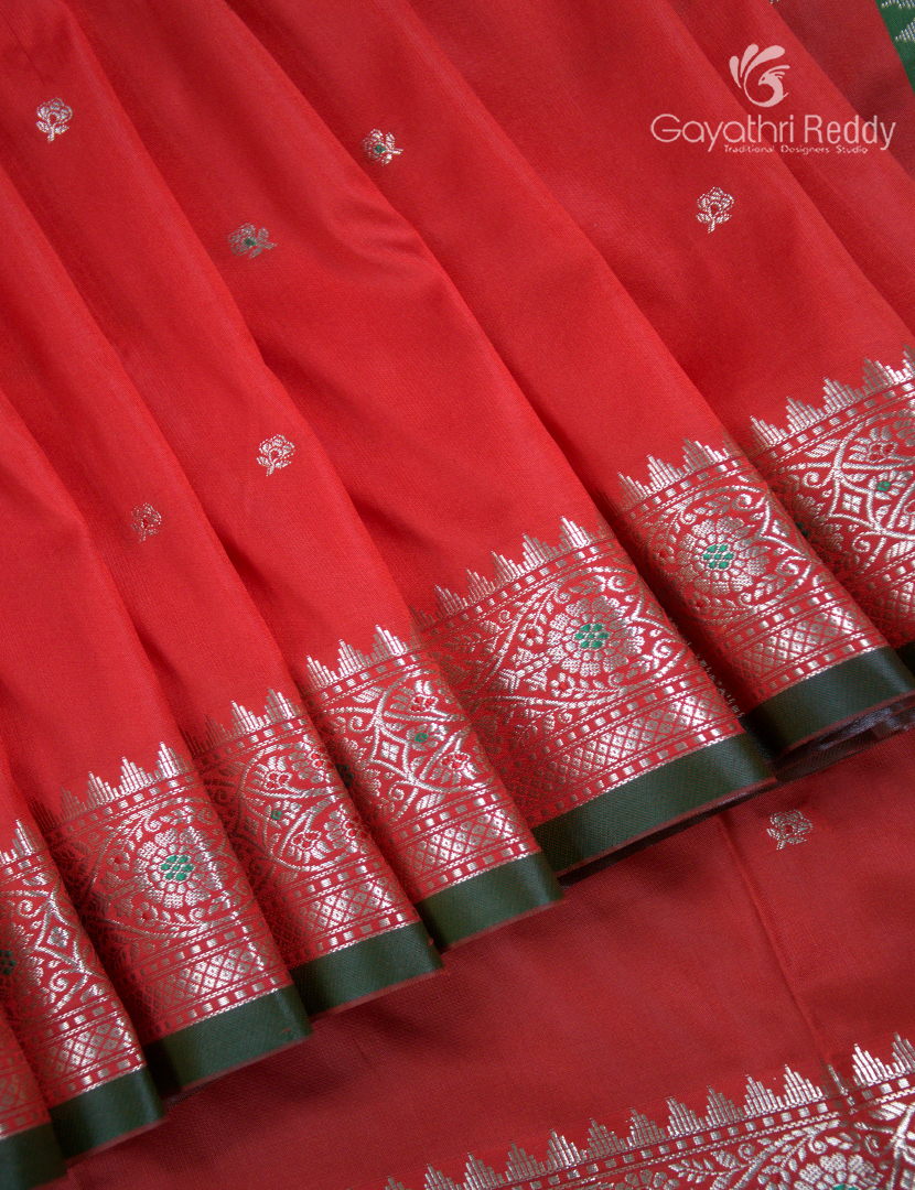 Semi Banaras Katan Silk Saree in Red