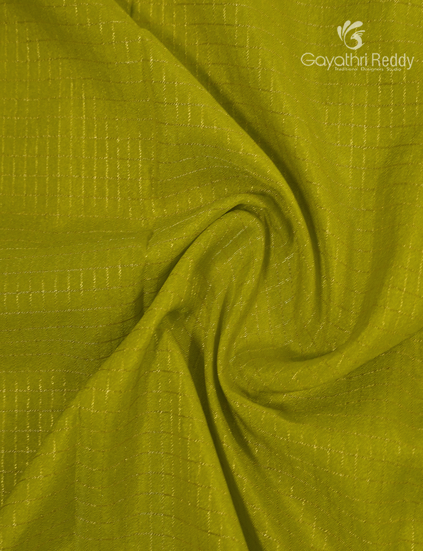 Semi Mysore Crepe Saree in Lime Green and Bottle Green