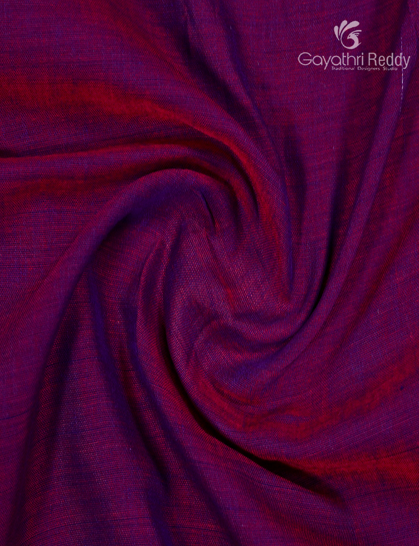 Pure Narayanpet Cotton Saree in Deep Jamun