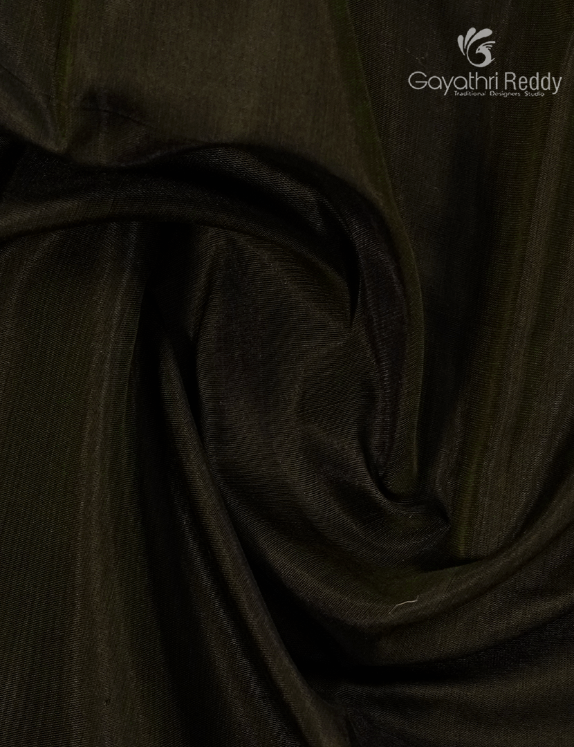 Pure Kanchi Sico Saree in Deep Olive Green and Red