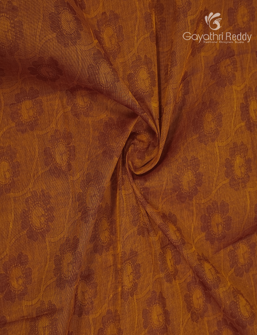 Pure Kanchi Cotton Saree in Deep Mustard