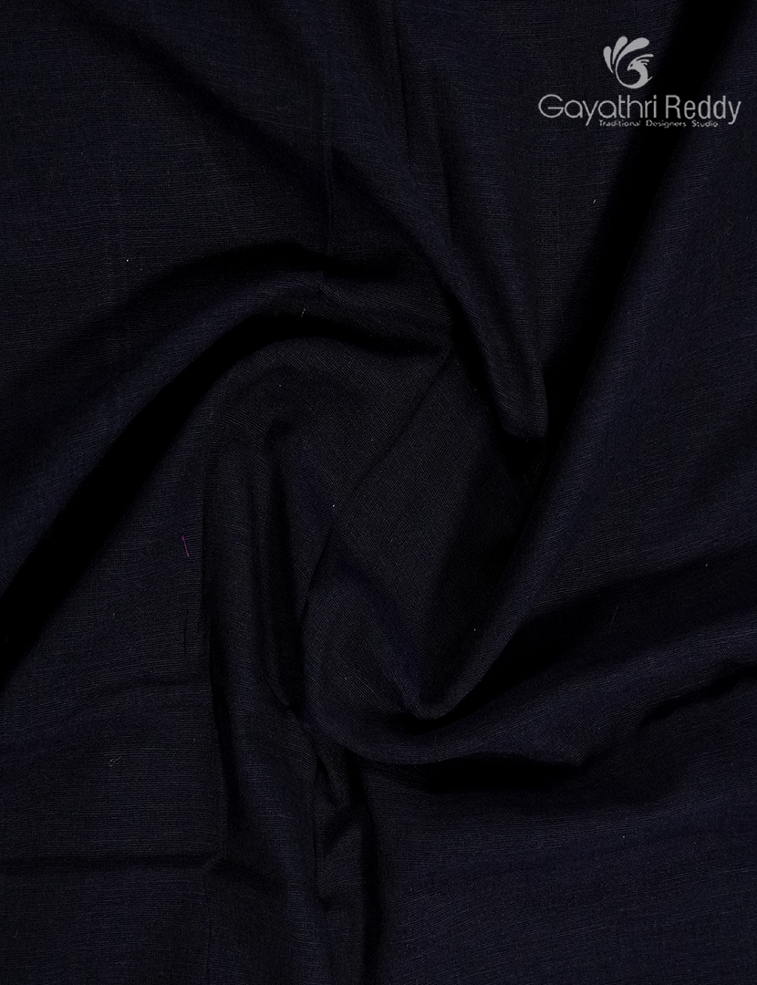 Jamdani Cotton Saree in Deep Black