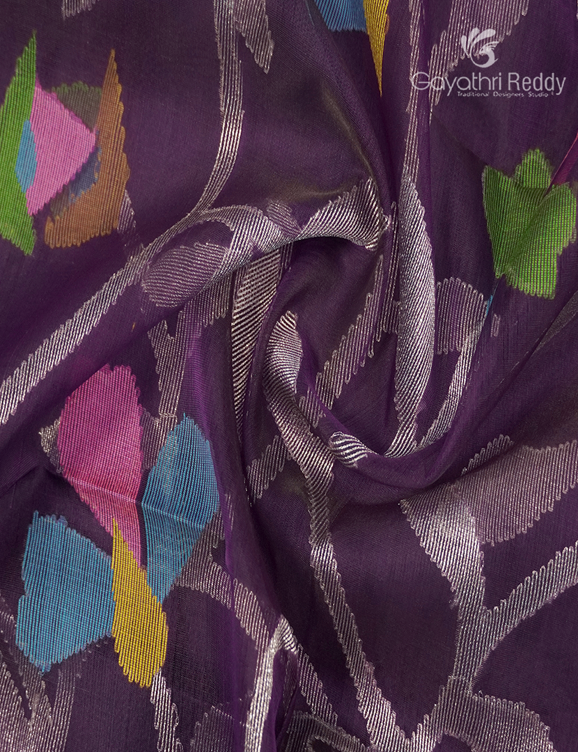 Pure Jamdani Kora Saree in Wine