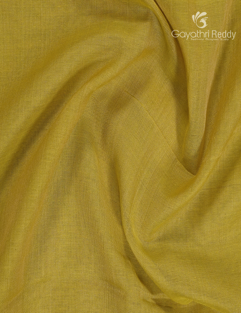 Pure Narayanpet Cotton Saree in Lime Yellow