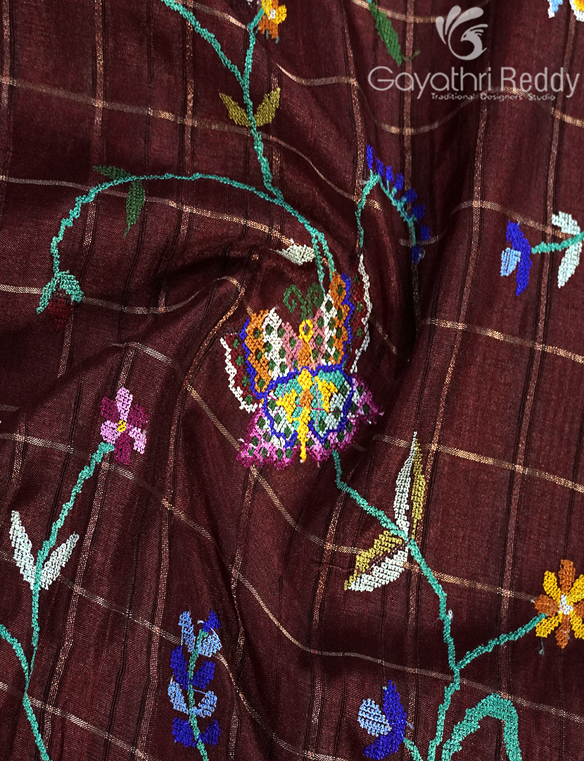 KHADI SILK WORK SAREE-KSW10
