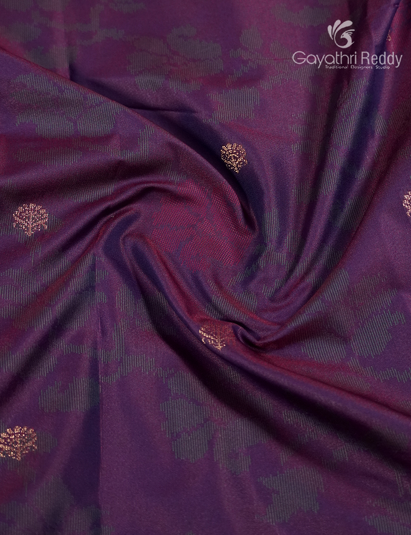 Semi Kanchipuram Art Silk Saree in Deep Violet