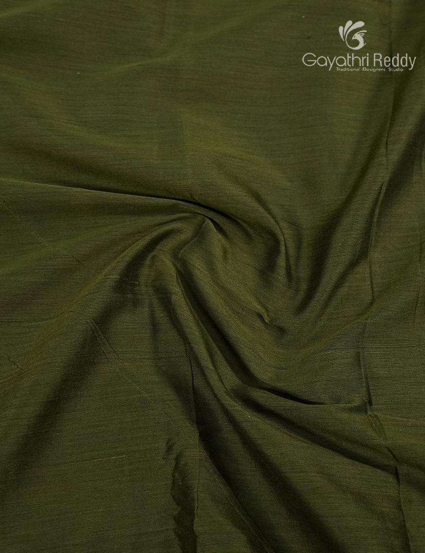 Pure Narayanpet Cotton Saree in Mehendi Green