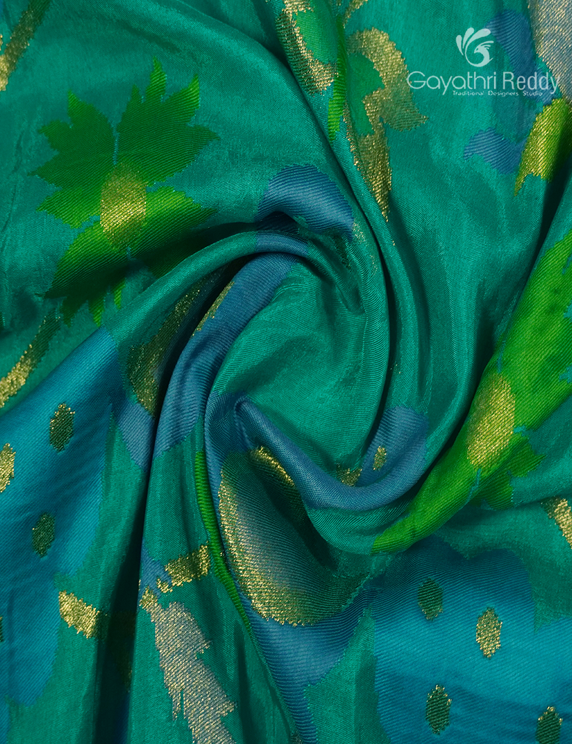 Pure Satin Silk Saree in Sea Foam Green