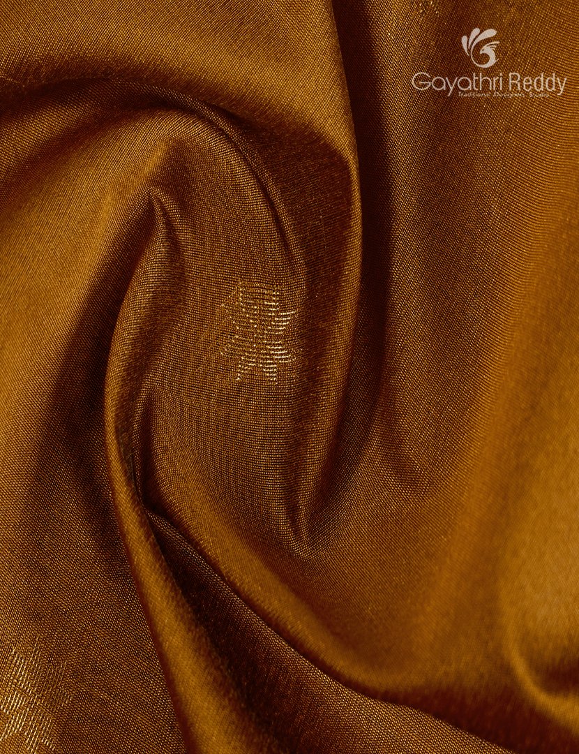 Silk Cotton Saree in Mustard and Jamun Purple