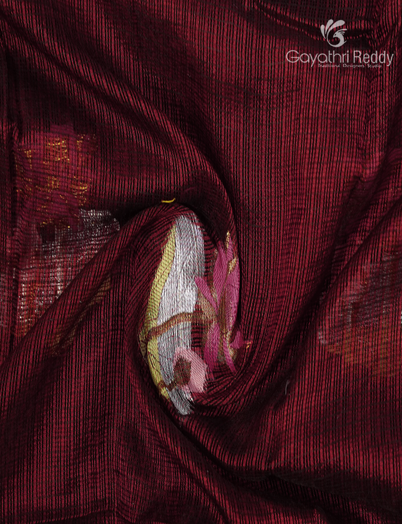 Pure Silk Kota Saree in Maroon