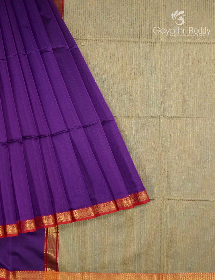 Pure Chanderi Sico Saree in Deep Purple