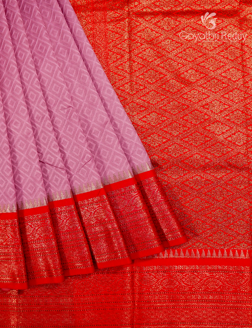 Semi Katan Silk Saree in Onion Pink and Red