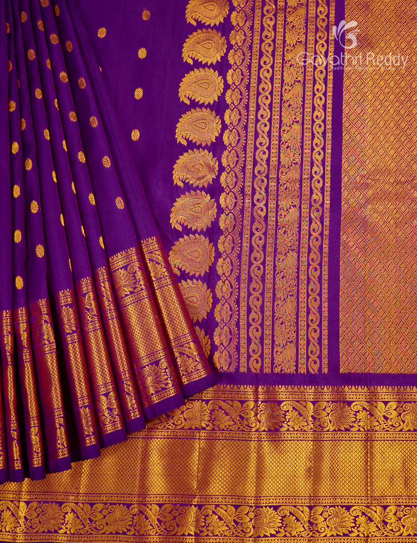 Pure Gadwal Silk Saree in Purple