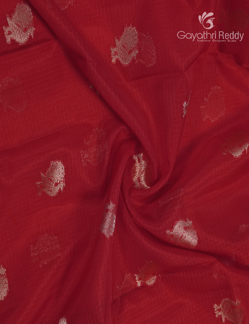 Banaras Kota Lehanga Set in Bridal Red and Baby Pink