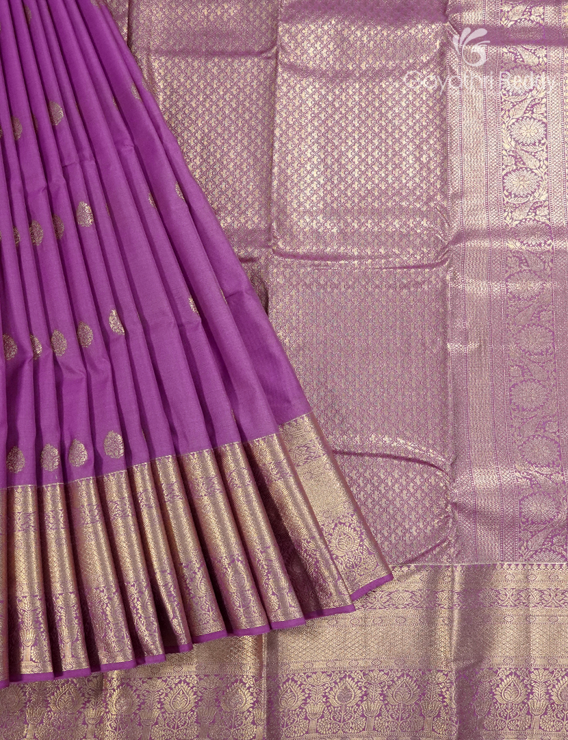 Semi Kanchipuram Silk Saree in Magenta