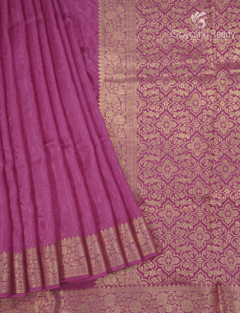 Semi Mysore Crepe Saree in Blush Pink