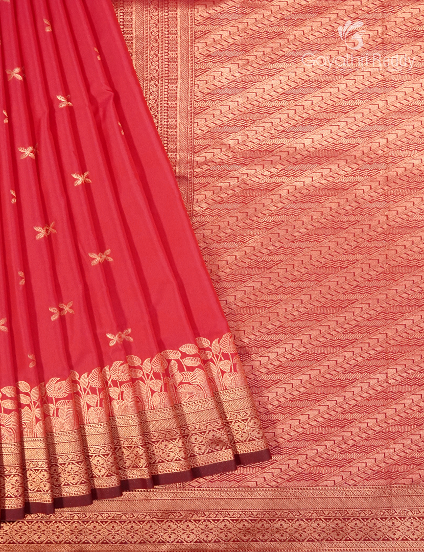 Semi Kanchipuram Art Silk Saree in Red