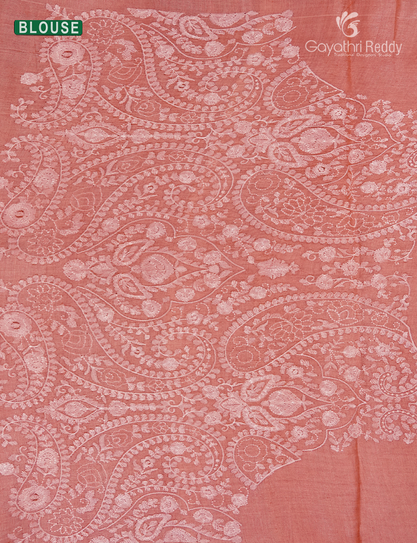 Pure Desi Tussar Fancy Saree in  Pastel Peach
