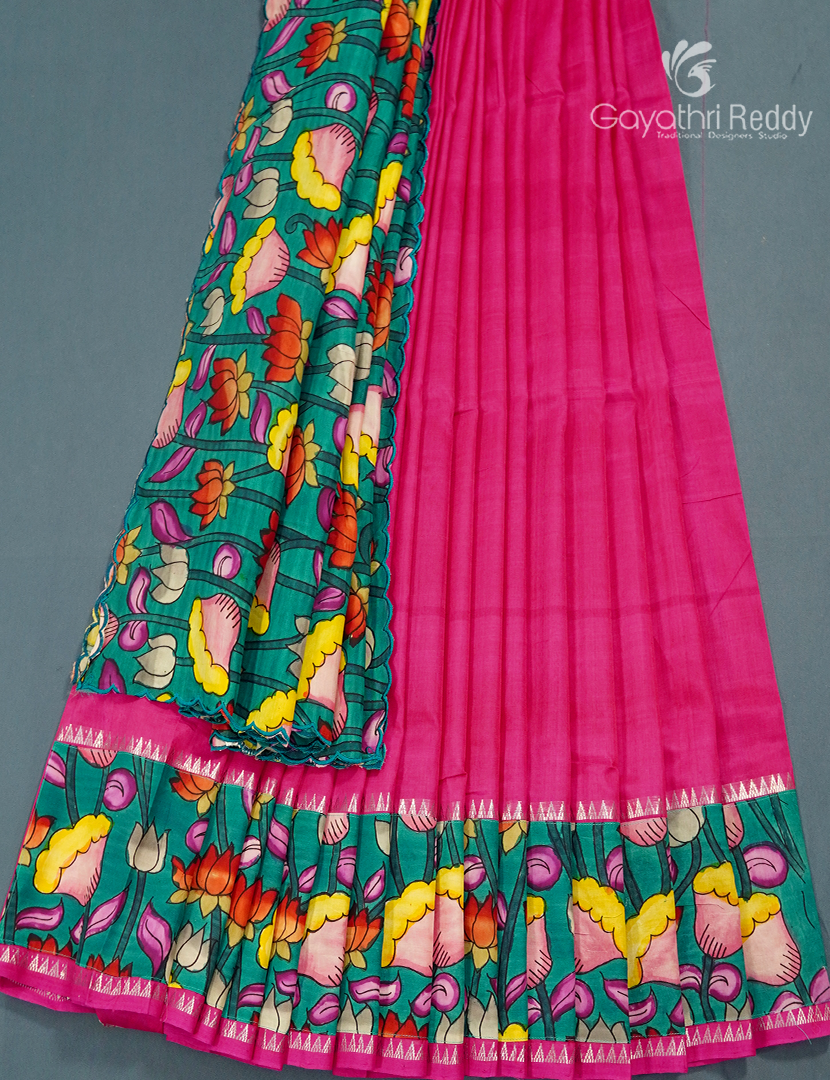 Pure Mangalagiri Langa Voni Set in Pink