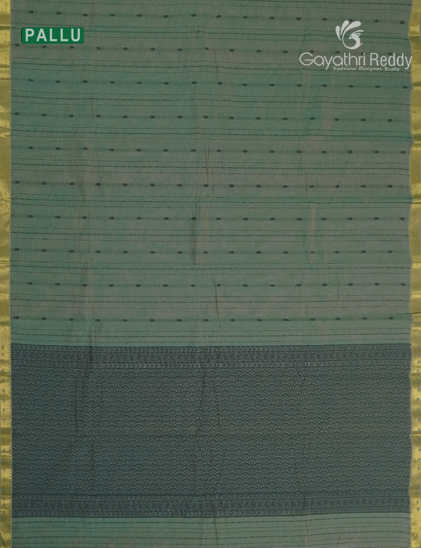 Pure Kanchi Cotton Saree in Pista Grey