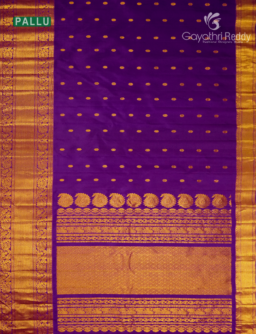 Pure Gadwal Silk Saree in Purple