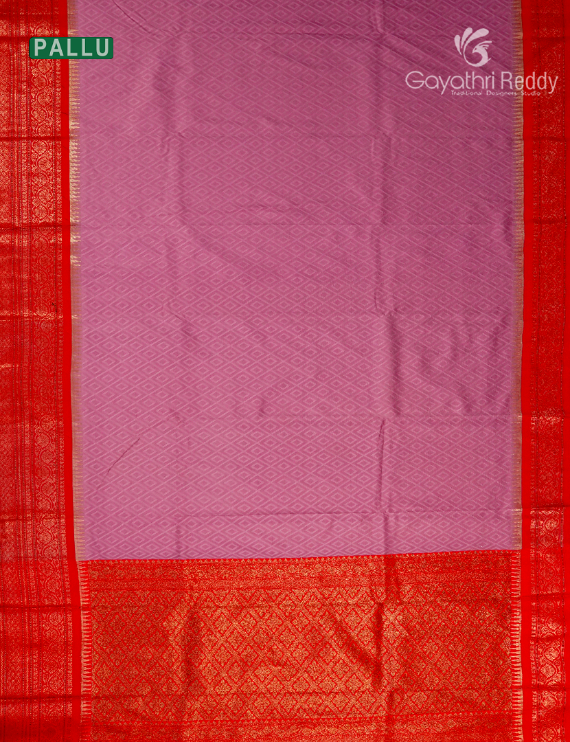 Semi Katan Silk Saree in Onion Pink and Red