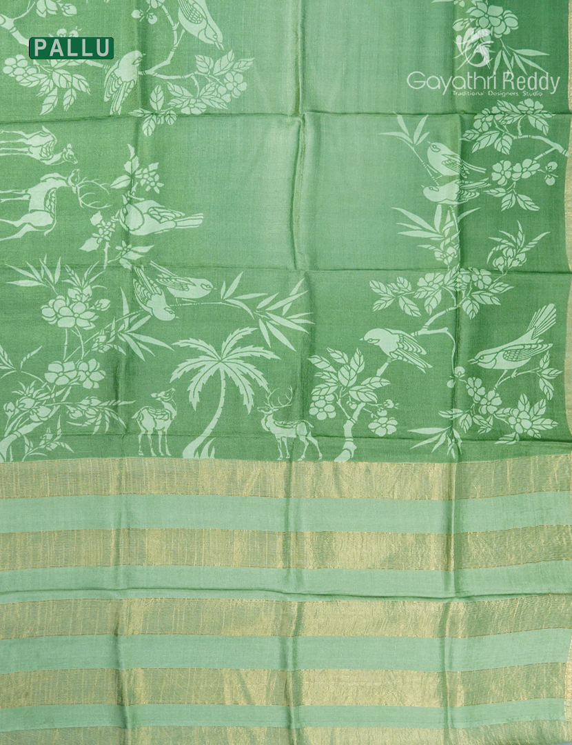 PURE TUSSAR PRINTED SAREE-TS1589