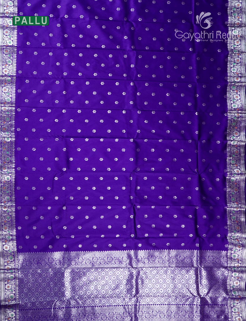 Semi Banaras Katan Silk Saree in Violet
