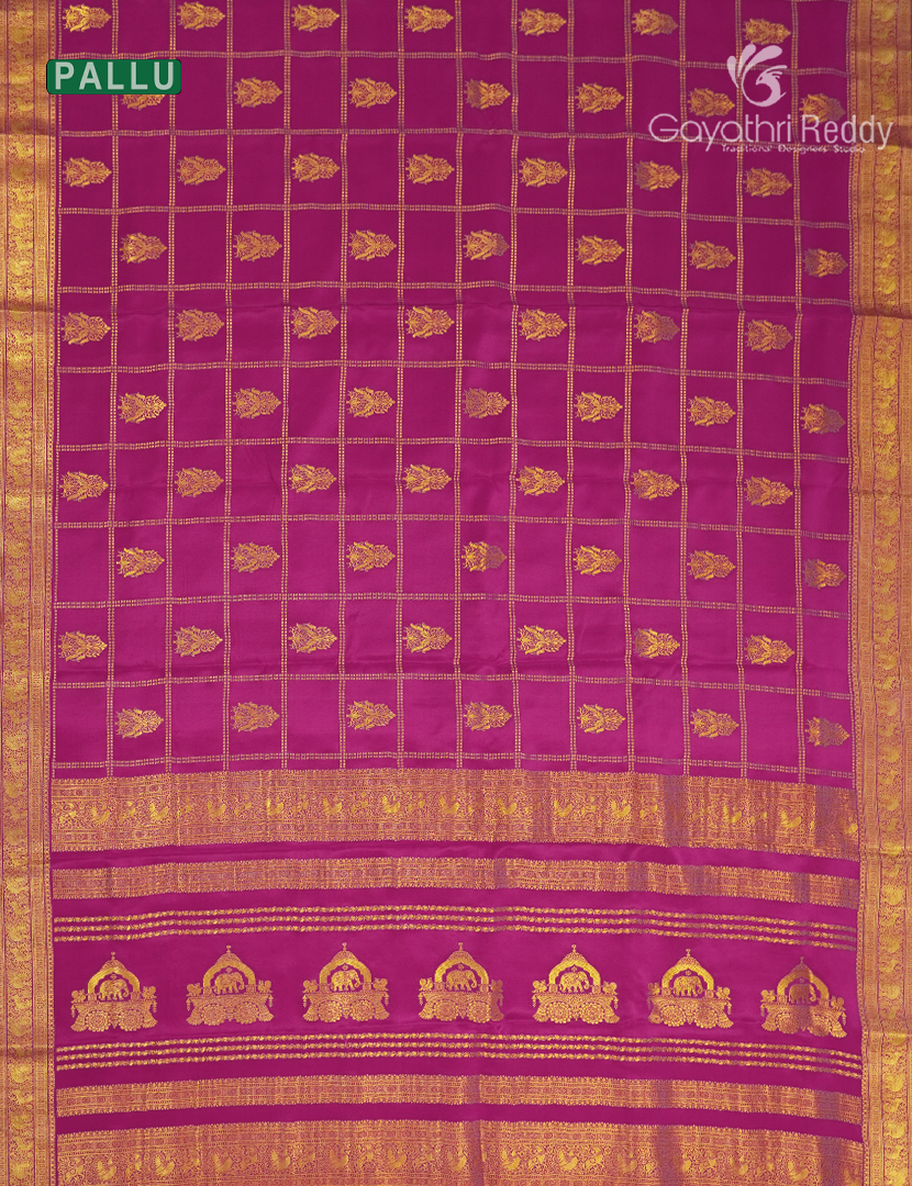 Pure Mysore Silk Saree in Rani Pink