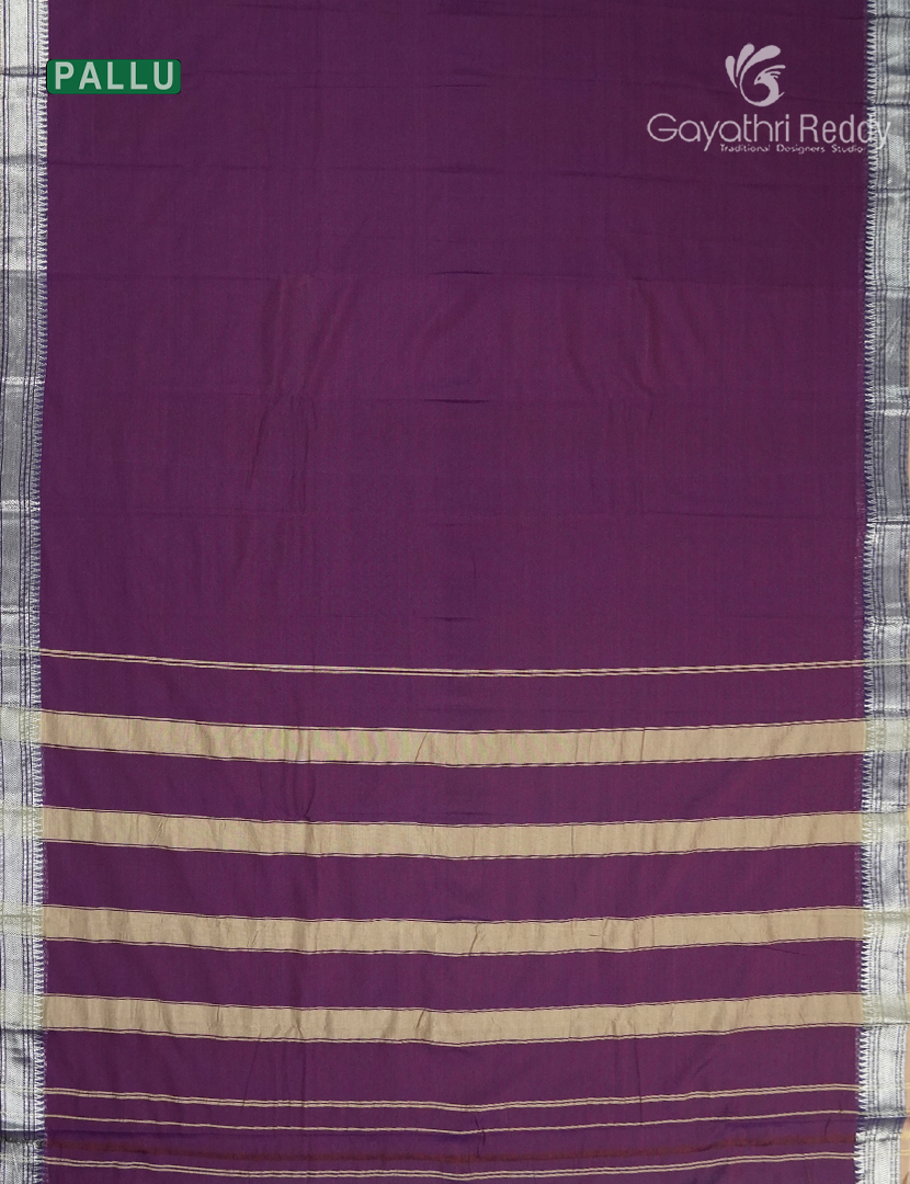 Pure Narayanpet Cotton Saree in Deep  Violet