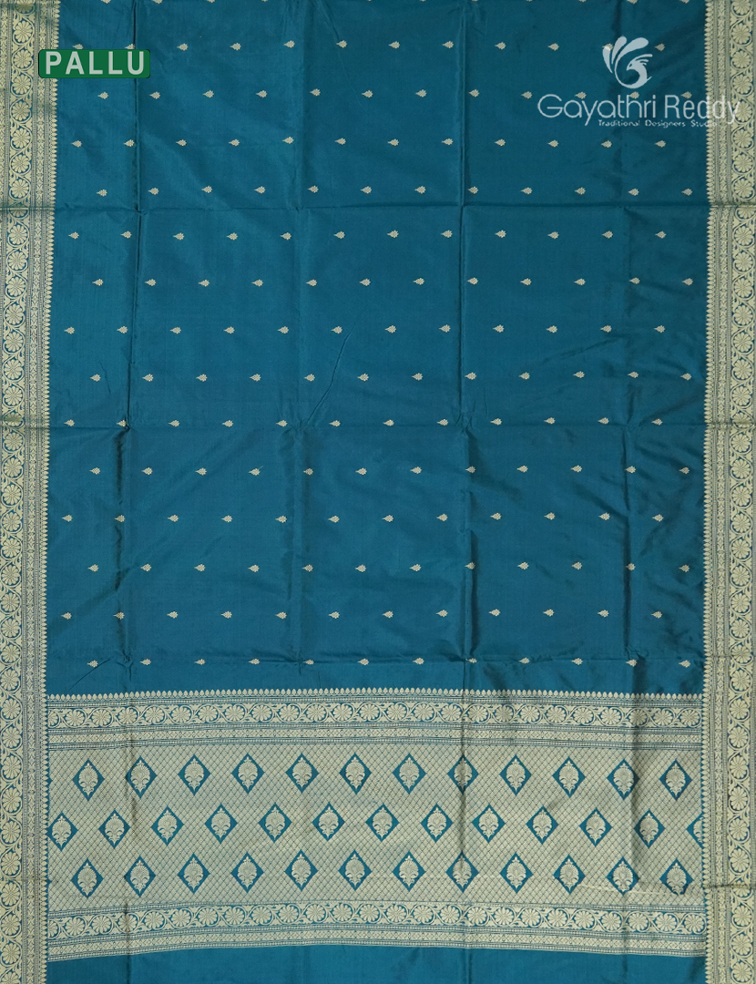 Pure Banaras Katan Silk Saree in Deep Peacock Green