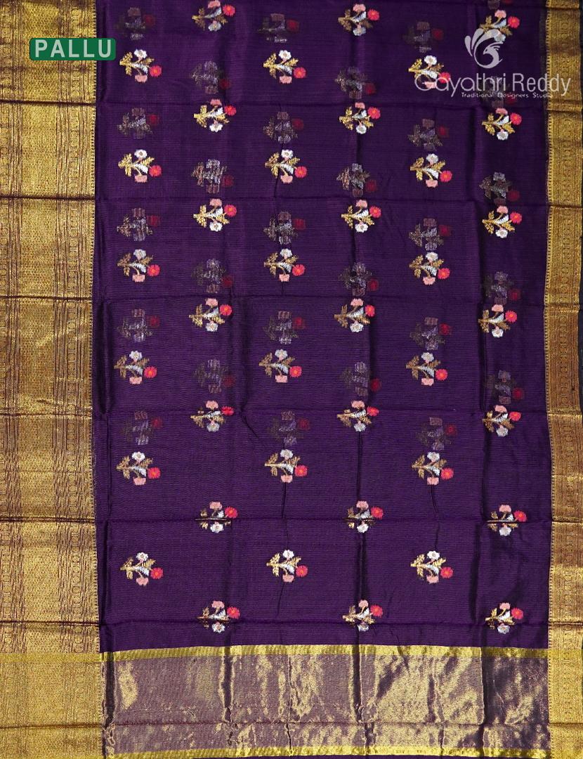 Pure Silk Kota Saree in Deep Purple