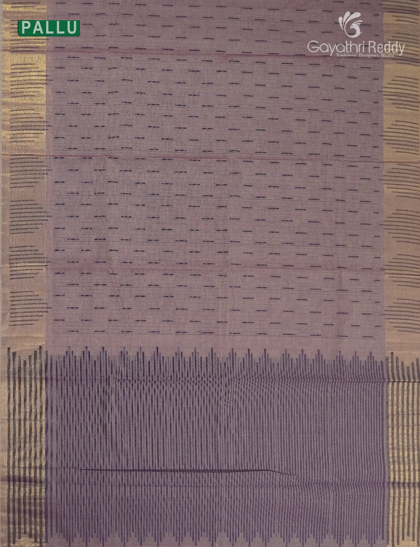 Pure Kanchi Cotton Saree in Mauve Brown